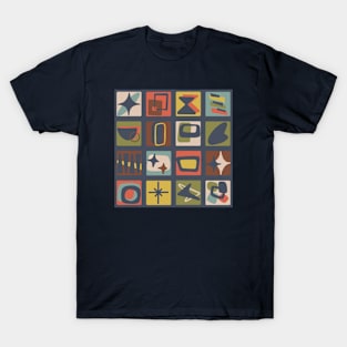 Mid Century Modern Patches in Muted Jewel Tones T-Shirt